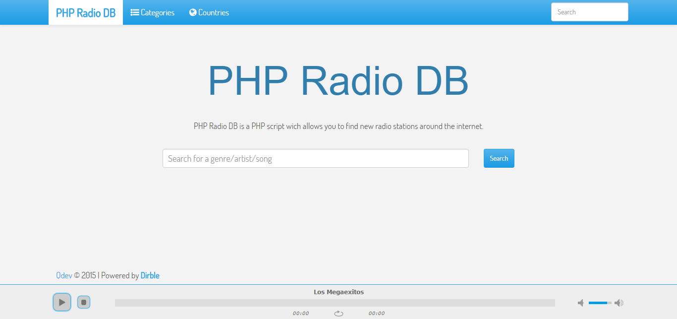Script Radio - Banco de dados de estações de rádio PHP